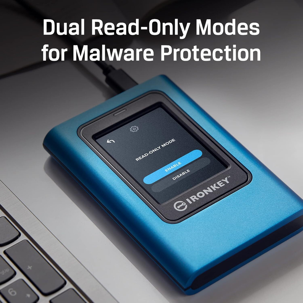Kingston IronKey Vault Privacy 80 960GB — Зашифрованный внешний SSD с сенсорным экраном FIPS 197 сертификация и защита от несанкционированного доступа