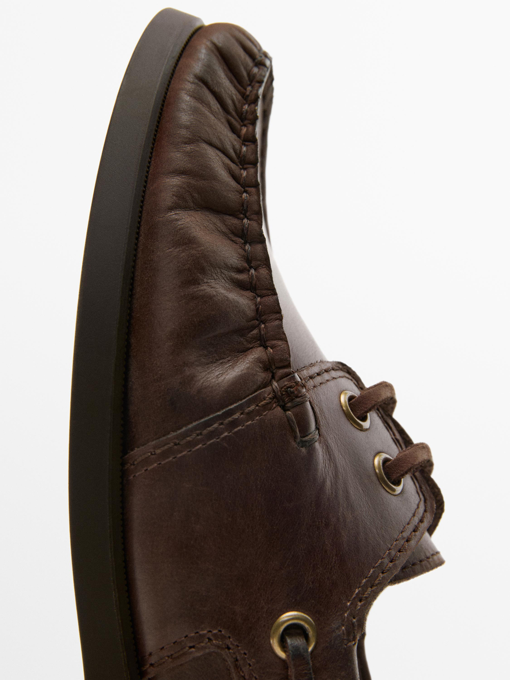 Massimo Dutti Промасленные кожаные туфли для яхтинга, коричневый