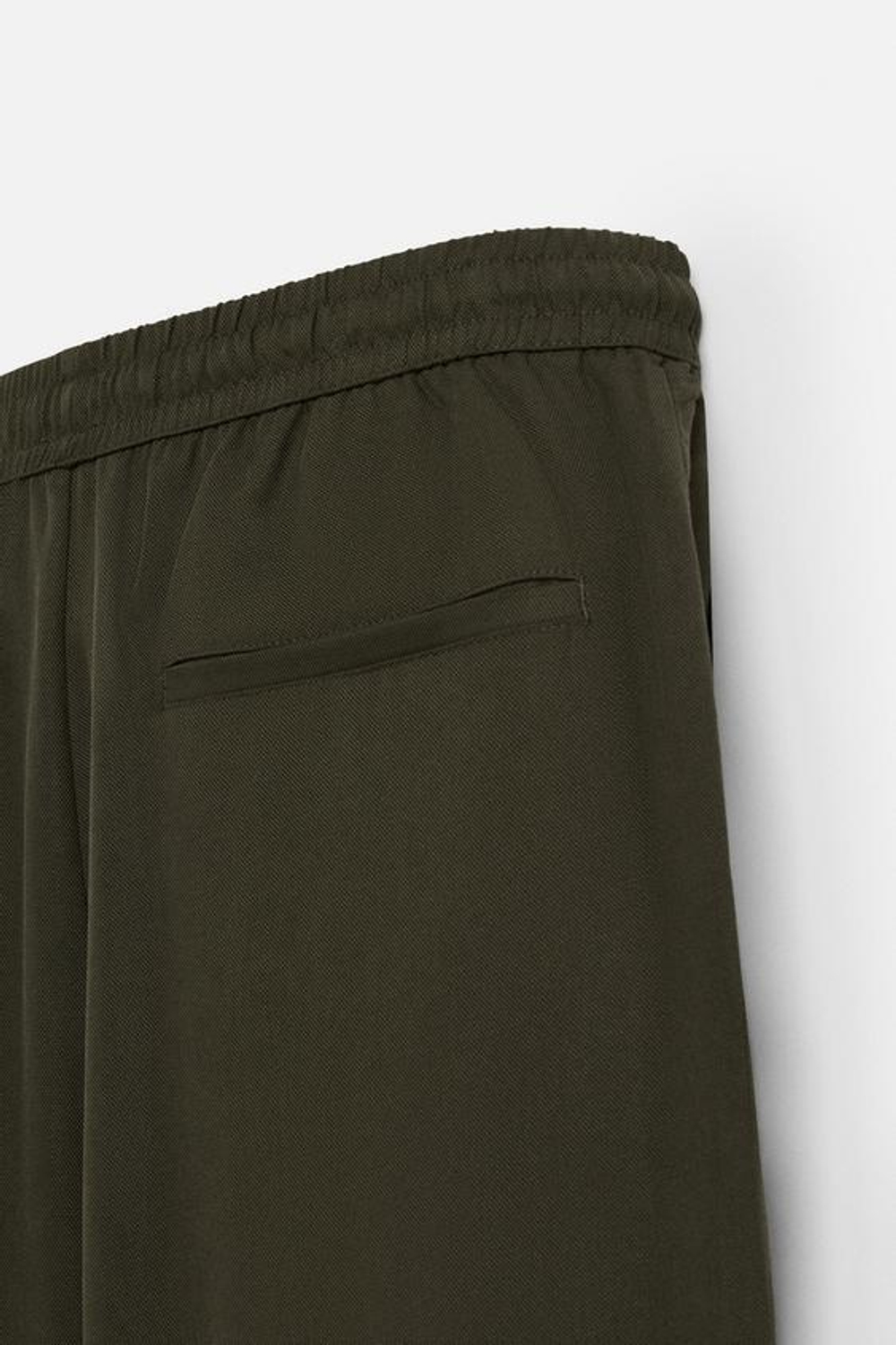 ZARA БРЮКИ RELAXED FIT ИЗ ЛИОЦЕЛЛА, ТЕМНЫЙ ХАКИ