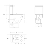 Унитаз-компакт CEZARES STYLUS безободковый CZR-152-CPR с бачком CZR-151-T и крышкой CZR-2316-SC