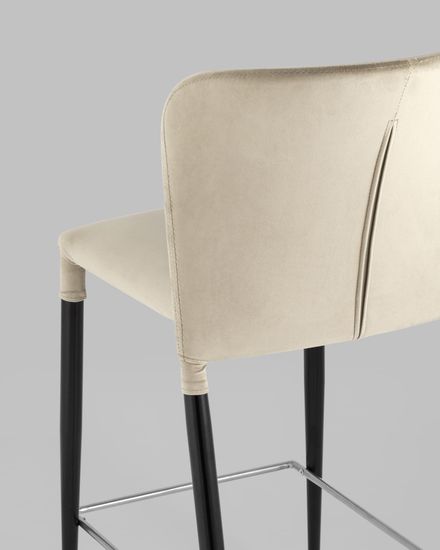 Стул полубарный Лори велюр бежевый