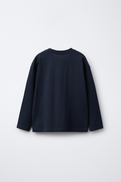 ZARA БАЗОВАЯ ФУТБОЛКА, МОРСКОЙ СИНИЙ