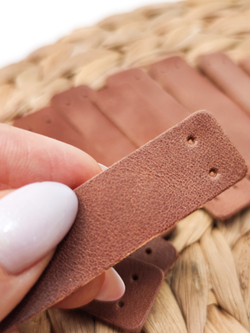 Бирки кожаные чистые пришивные 50 шт коричневый