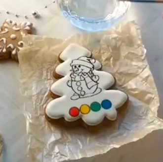 Новогодний пряник раскраска / 1 шт