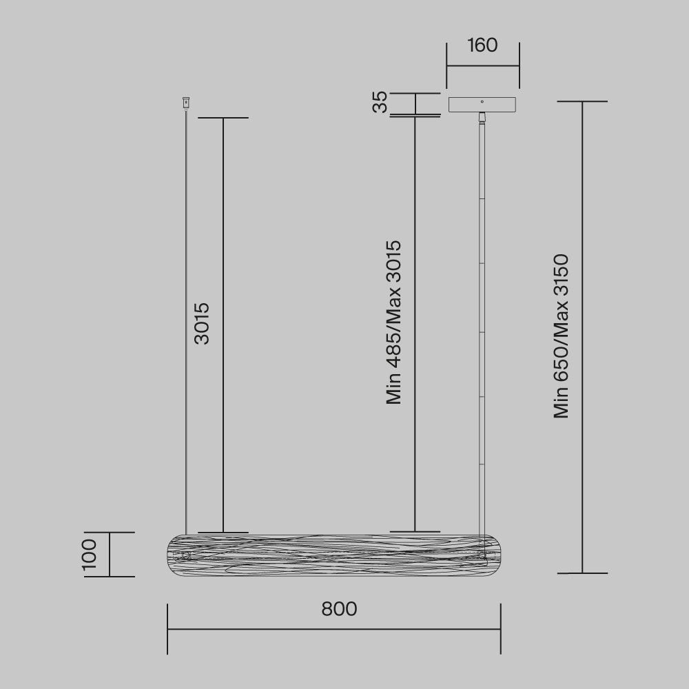 Светильник подвесной светодиодный Maytoni   MOD439PL-L20BSK