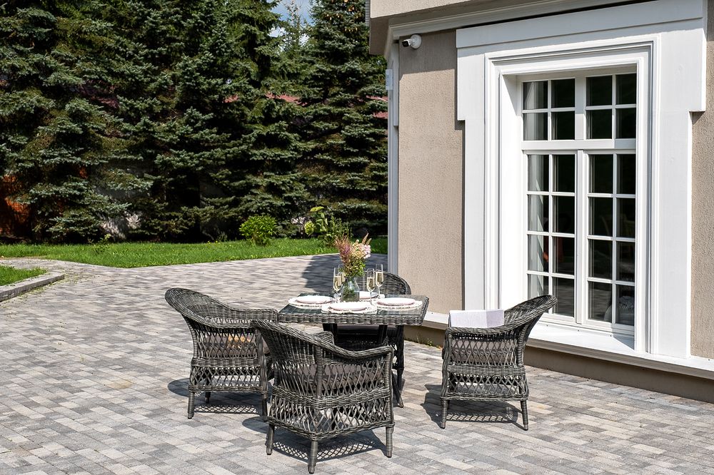 "Сицилия" обеденная группа плетеная, цвет графит