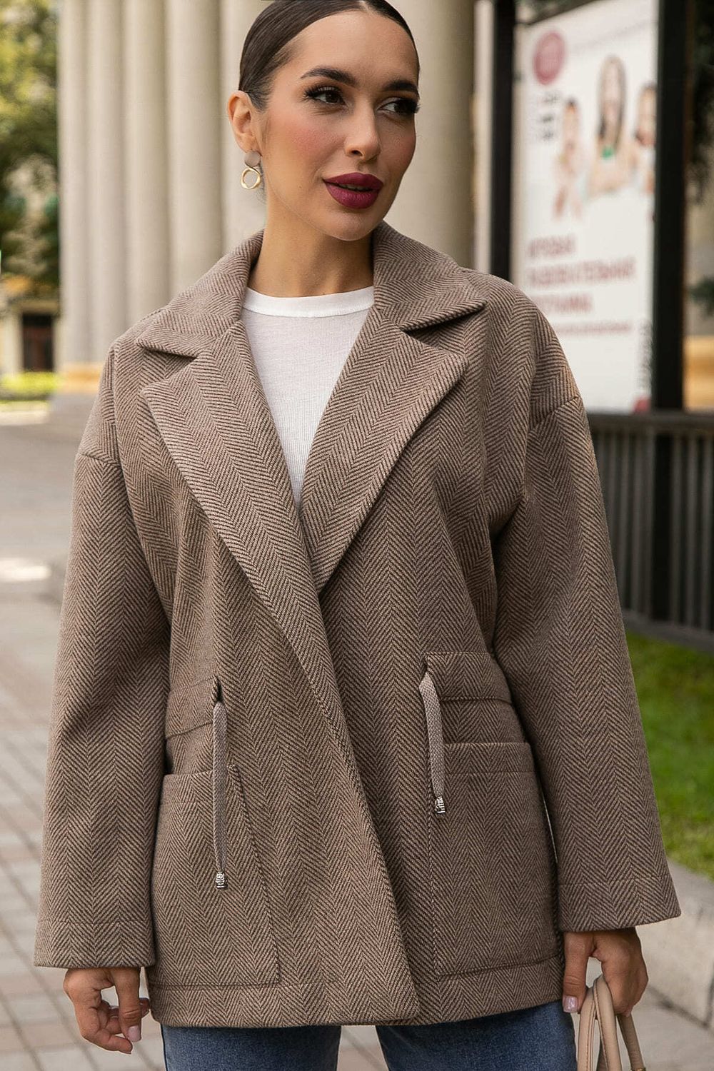 Пальто-пиджак (коричневый) Б14130-7М LT Collection