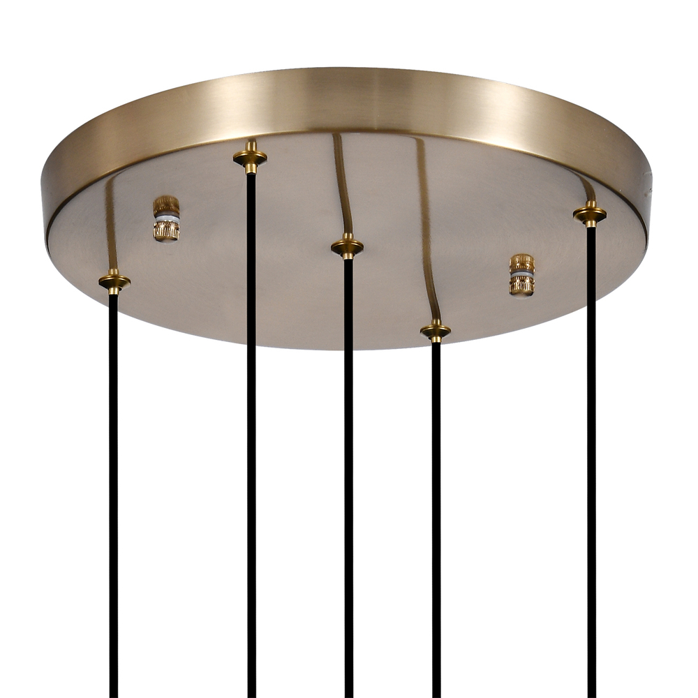 Светильник подвесной 5х5Вт G9, металл/стекло, бронза/прозрачный