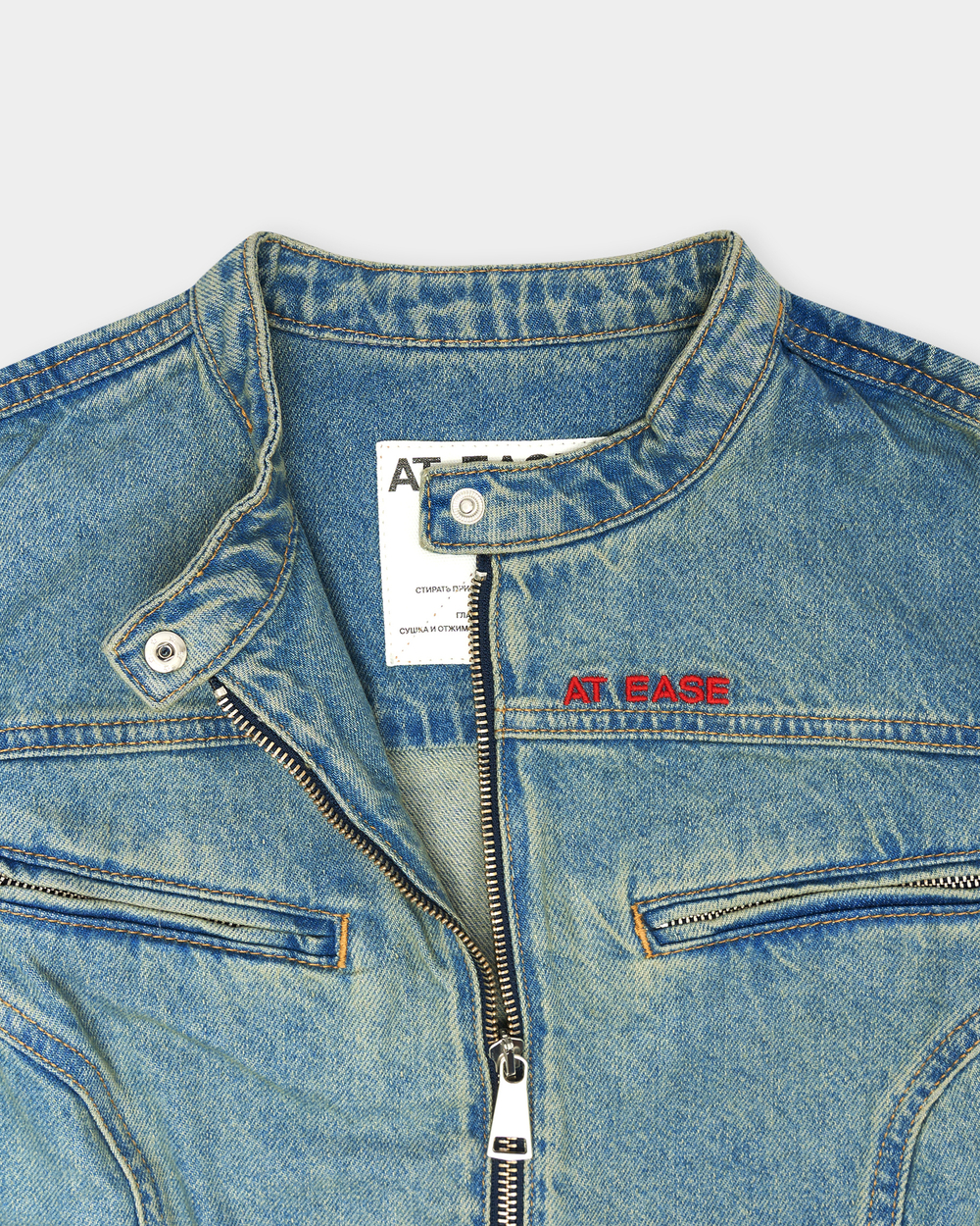 Джинсовая куртка женская байкерская JEANS BIKER JACKET GREEN