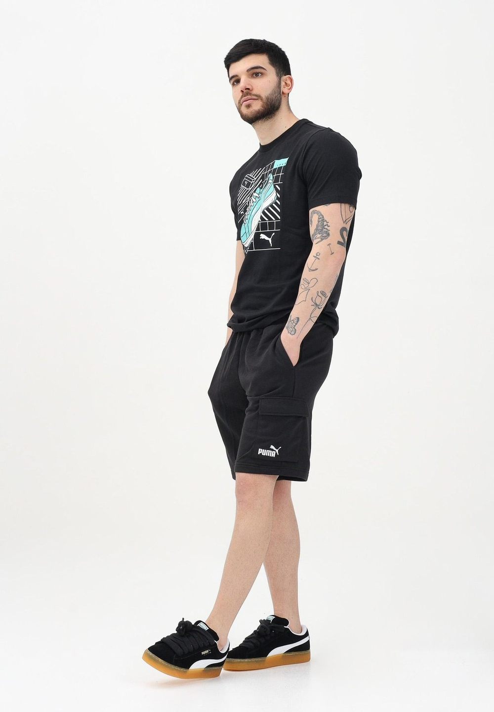 Шорты спортивные мужские PUMA ESS No. 1 Logo Cargo Shorts 10” TR