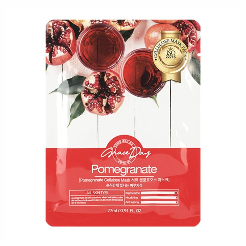 Тканевая маска с экстрактом граната GRACE DAY Pomegranate Cellulose Mask