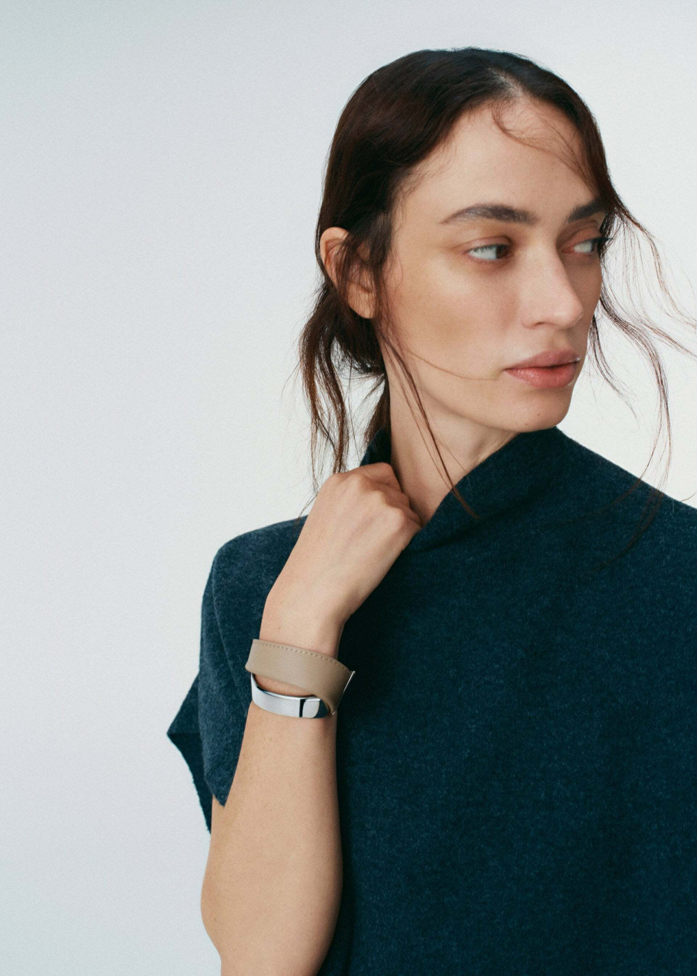 Polène Браслет-манжета Ormé, серо-коричневый