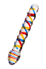 Фаллоимитатор стеклянный разноцветный 20 см