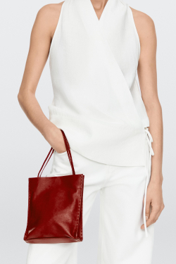 Massimo Dutti Сумка с двумя отделениями из кожи наппа, красный