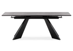 Керамический стол Ливи 140х80х78 серый мрамор / черный