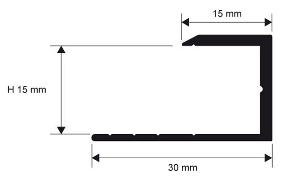 Радиусные, гнутые профили/пороги Progress Profiles Terminal curve PINTAACV 15 для напольных покрытий из ламината, паркета, керамогранита, ковролина, линолеума