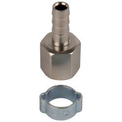 OPT-72008HF Штуцер пневматический ёлочка с обжимным кольцом, внутренняя резьба 1/4", 8 мм