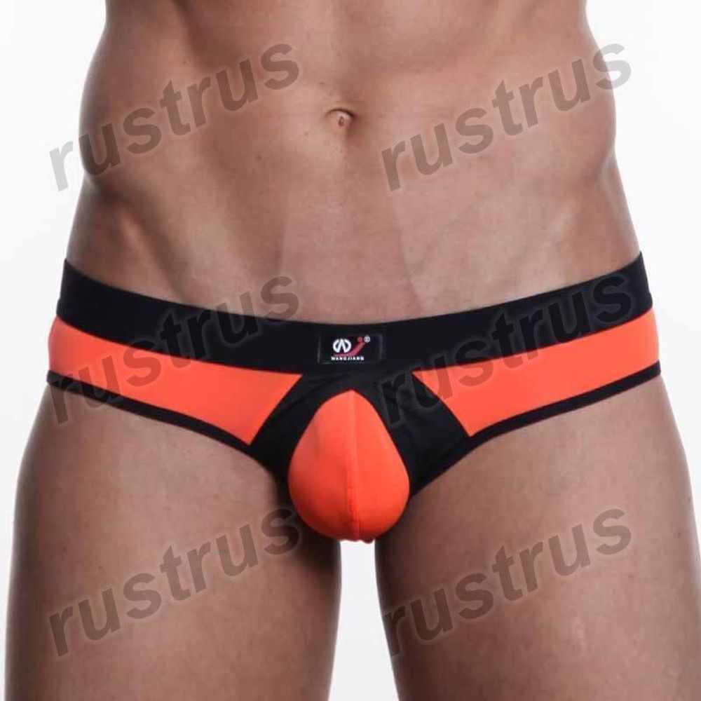 Мужские трусы брифы оранжевые WANGJIANG WG00031