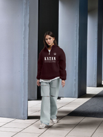 Толстовка женская с зип-воротником "Kazan" бордо