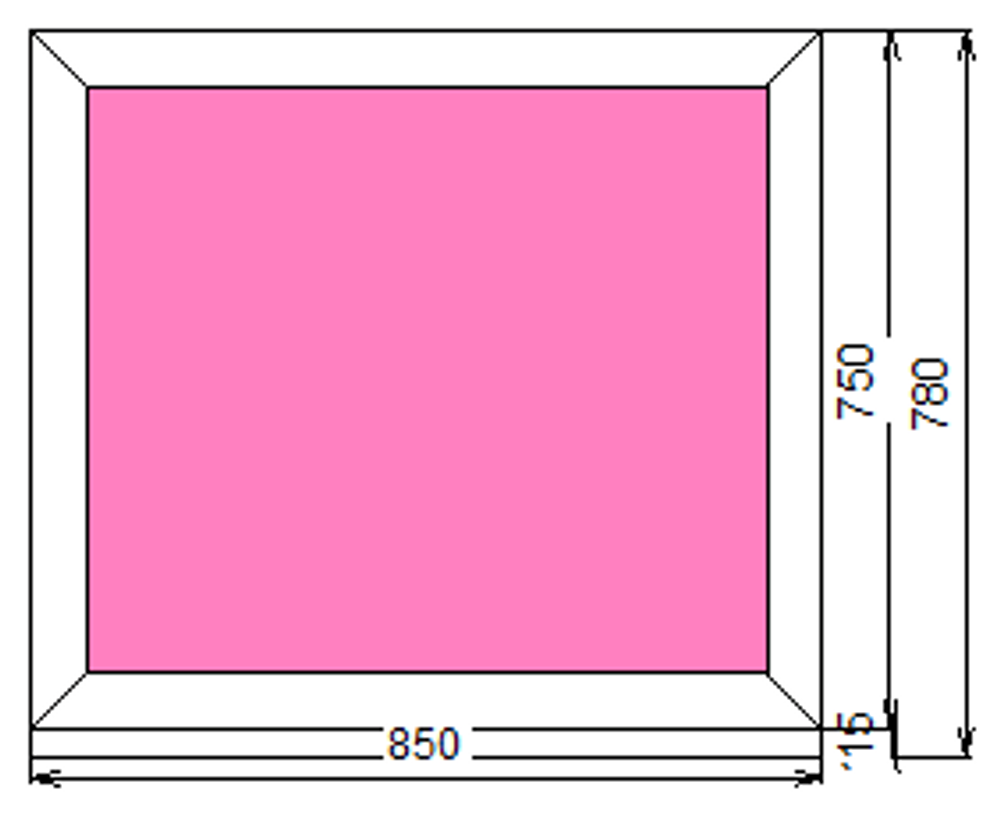 Пластиковое окно 750 х 850  ТермА Эко с глухой створкой