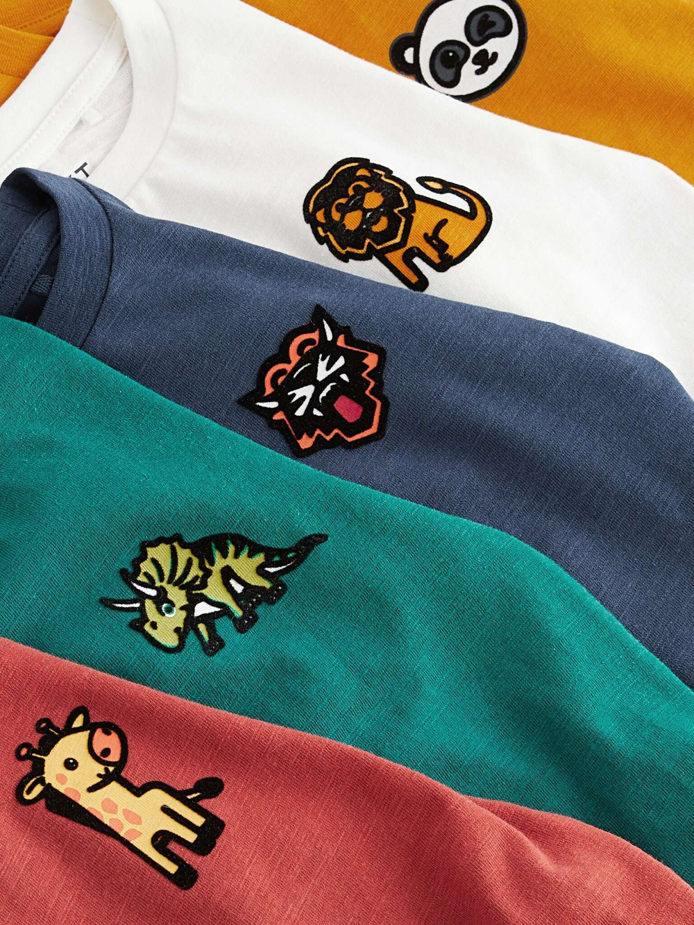 Лонгслив для мальчика Next 642-498, 5 шт., Желтый, Белый, Зеленый