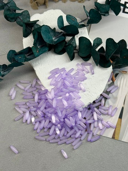 Стеклянные бусины «Кошачий глаз» 12*4 мм, 100 штук, фиалка