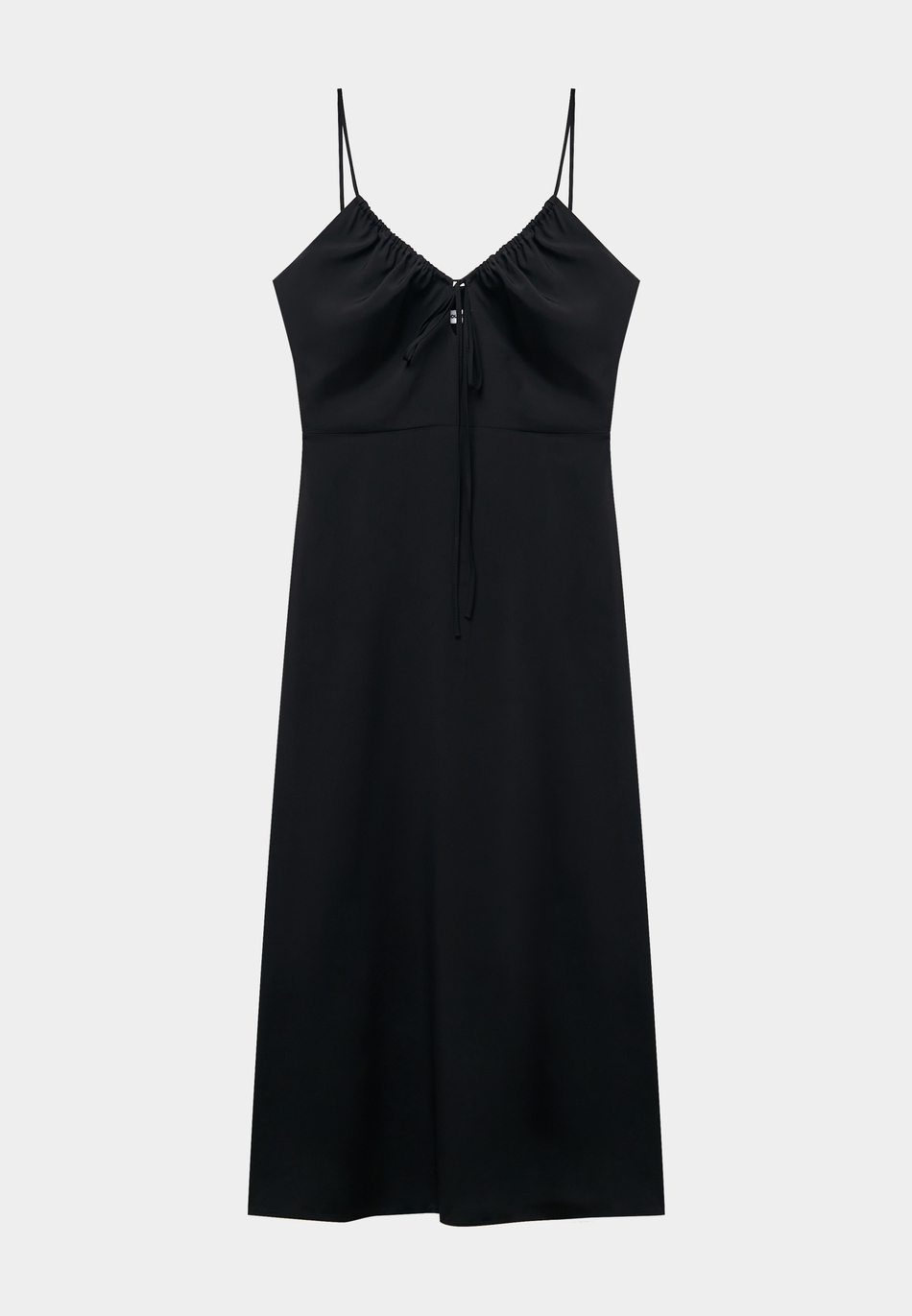 Платье миди из вискозы на бретелях