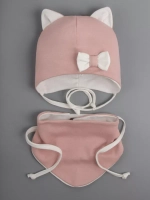 Шапка с ушками трикотажная и снуд