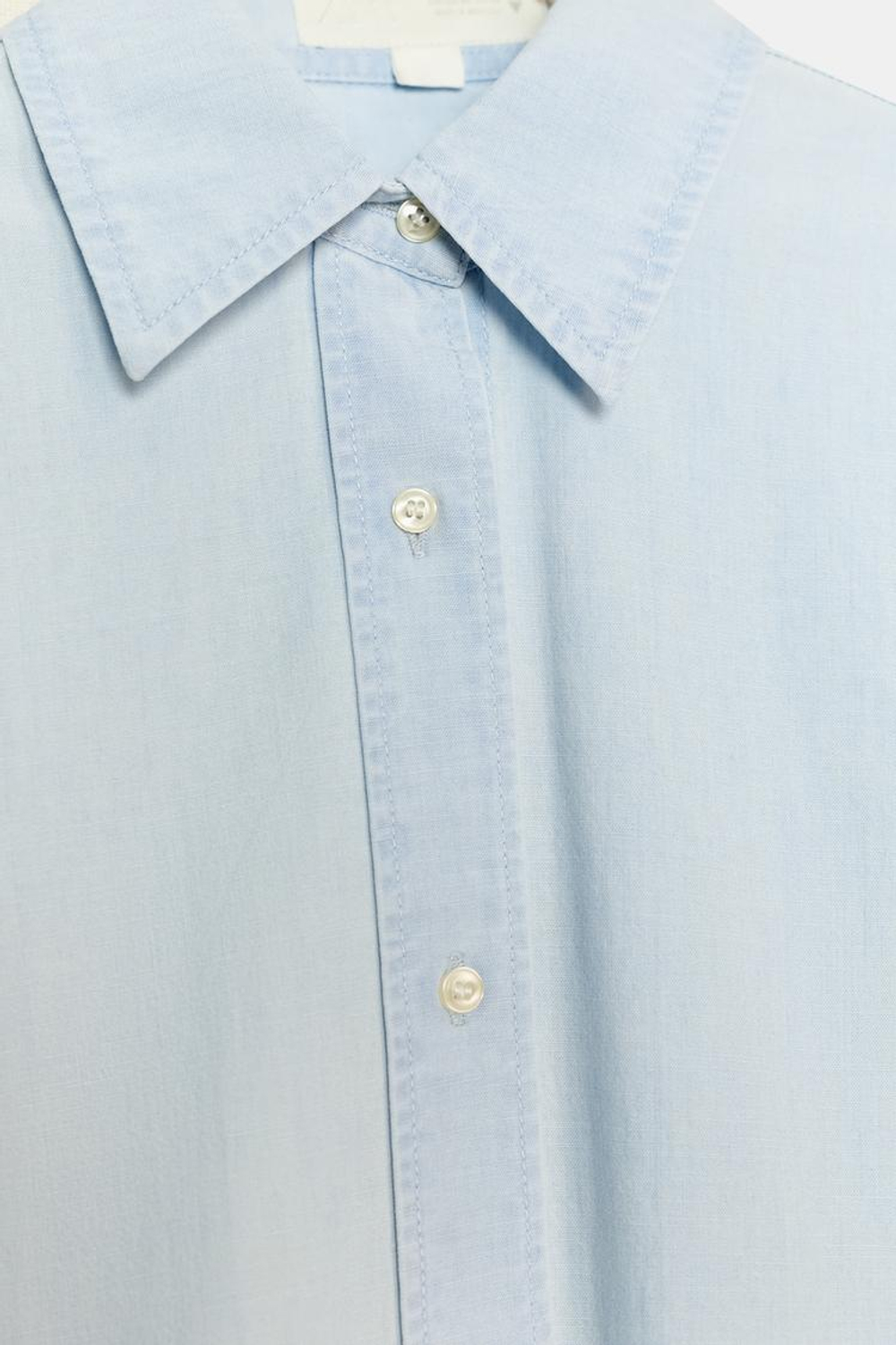 ZARA ДЖИНСОВАЯ РУБАШКА TRF REGULAR, ГОЛУБОЙ