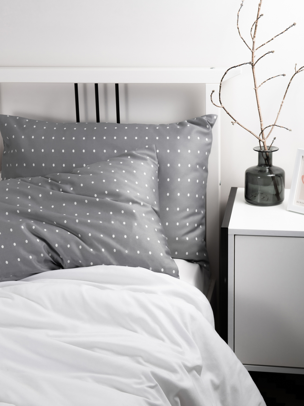 UTOPIA 2 Наволочки, сатин серый в точку