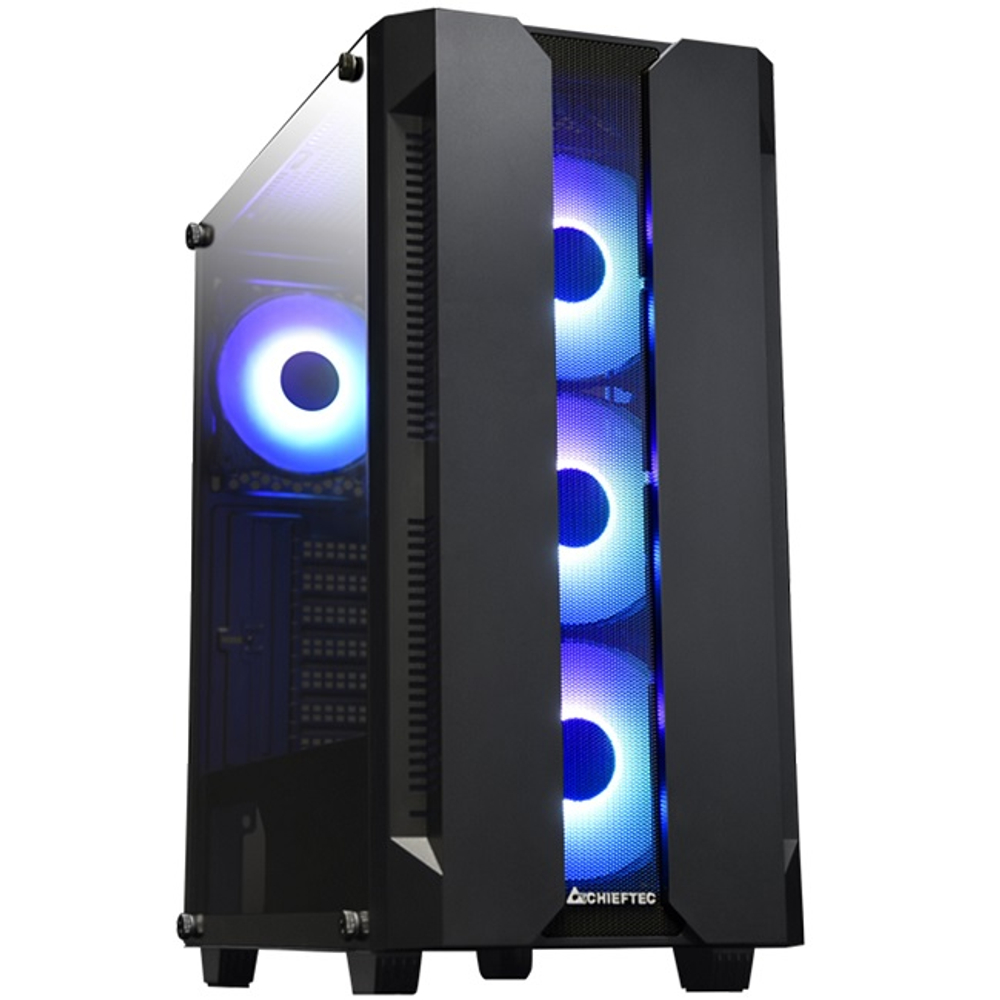 Корпус Midi-Tower Chieftec HUNTER TG, ARGB, Black (GS-01B-OP)