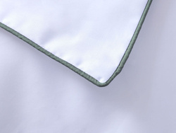 Постельное белье 1.5 спальное Mollen белое с нефритовым кантом