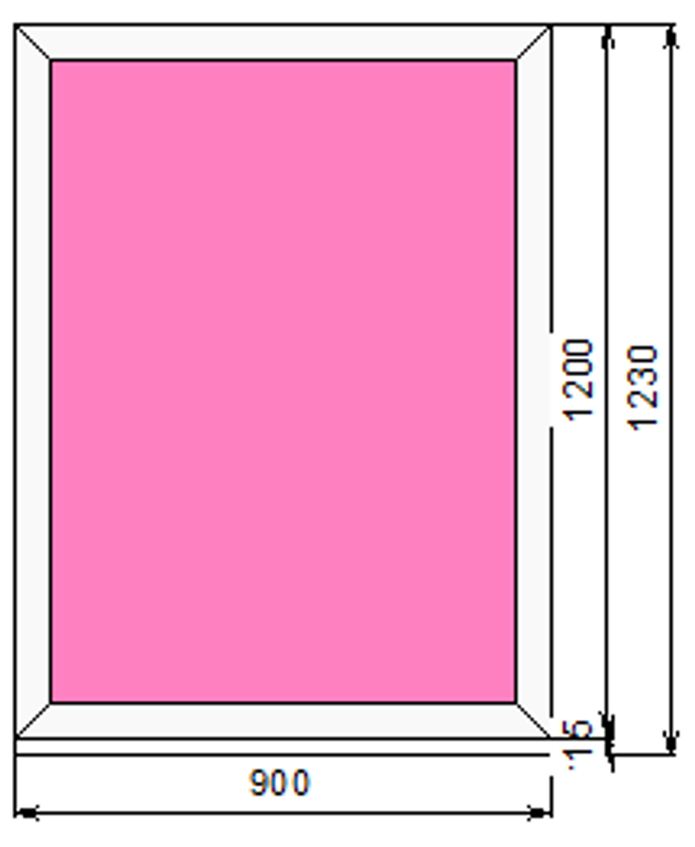 Пластиковое окно 1200 х 900 ТермА Эко с глухой створкой