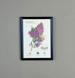 Фоторамка 15х21 см, синяя, без фактуры, арт. 1521.135152