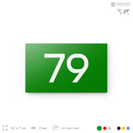Табличка с номером 79 на дверь квартиры, для офиса, кабинета, аудитории, склада, зеленая 120х70 мм, Айдентика Технолоджи