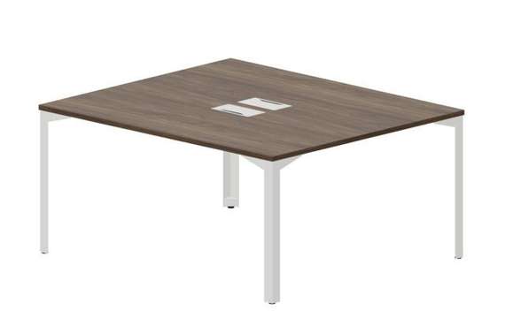 Составной стол на 2 рабочих места 158х136,6х75см (2 металлических  аутлета)