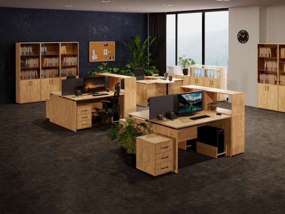 Стол эргономичный Континент-Про СК140R, бунратти 1400x900x750