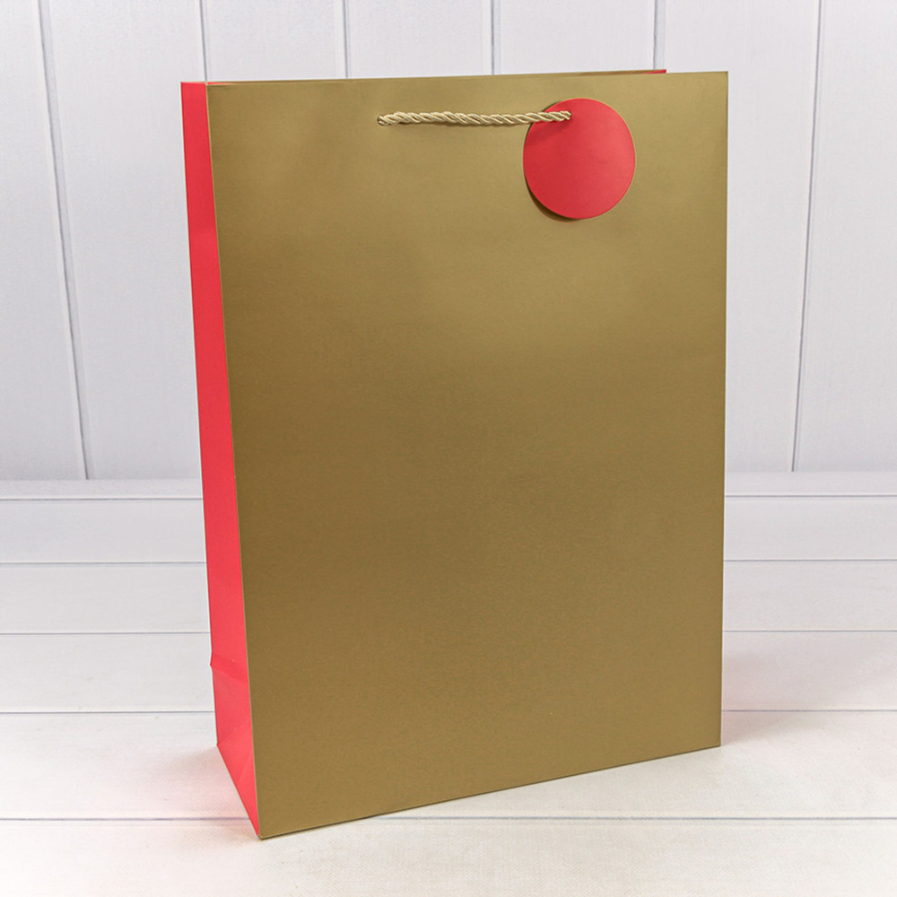 Пакет подарочный 30х41.5х12см Премиум (Золотой)