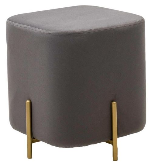 Пуф для гостиной OTTO, цвет Velutto 32 Антрацитовый, велюр / золотой каркас