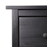 Черный деревянный комод Хермес с 3 ящиками с металлическими ручками и органайзерами для хранения вещей, комод на ножках для игрушек, из массива сосны