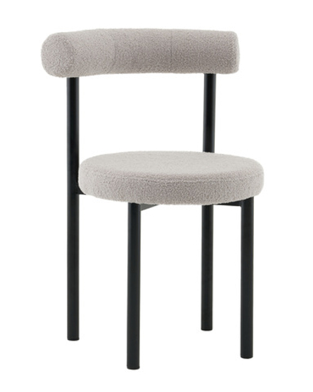 Стул обеденный Флорео букле светло-серый