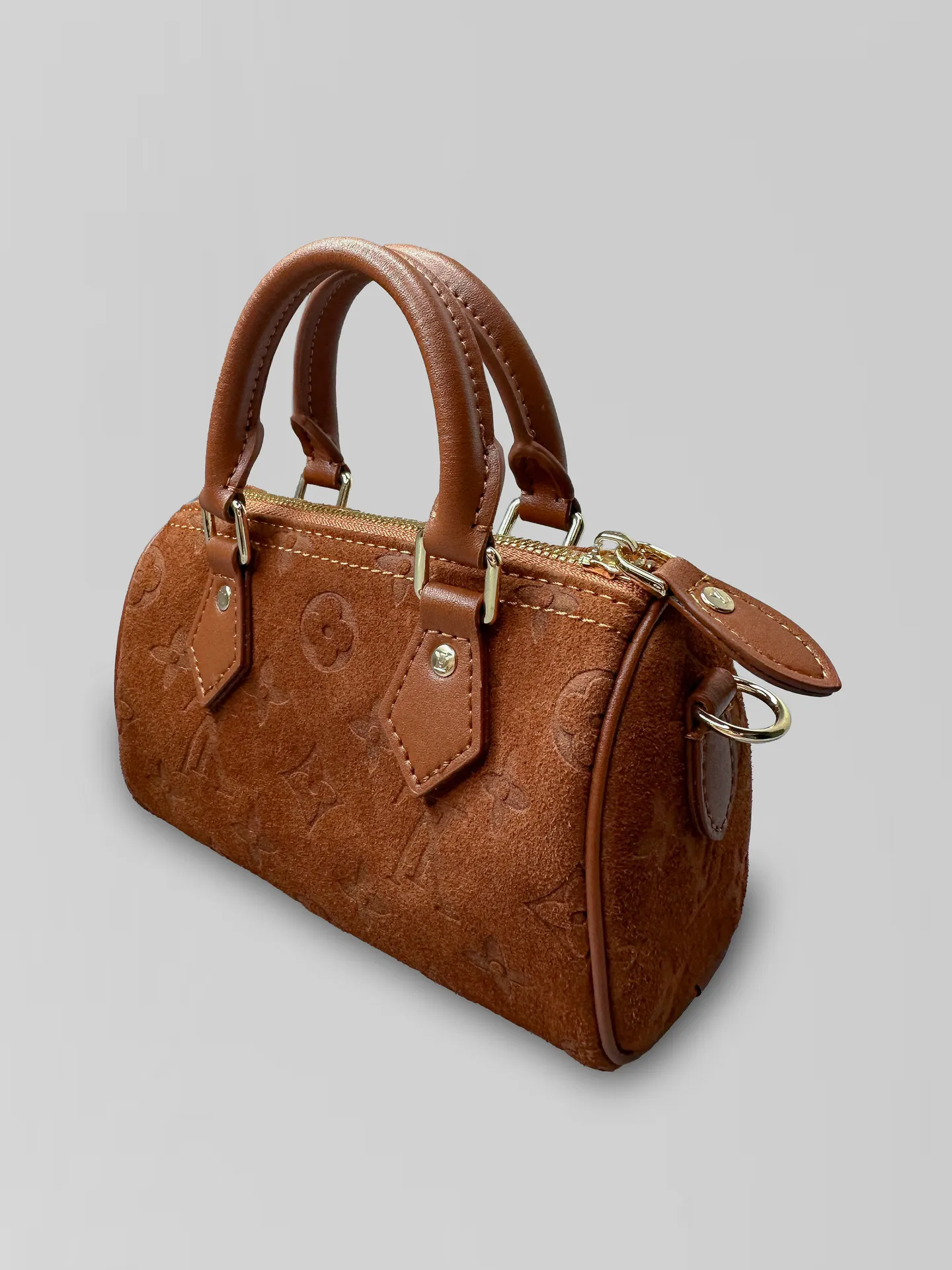 Сумочка M81085 замшевая на коротких ручках с ремешком в комплекте