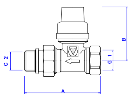 Клапан термостатический Valtec 1/2" прямой с доп. уплотнением арт. VT.032.NR.04 для радиаторов