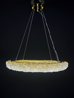 Люстра подвесная светодиодная Lanbos , LED 240 Вт, 35 кв м, золотая