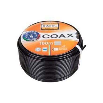 Кабель коаксиальный SAT-703PE, Cu/Al/CuSn, 75%, 75Ом, 100м, OUTDOOR, черный CAVEL