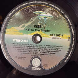 Винтажная виниловая пластинка LP Kiss Hot In The Shade (Germany 1989)