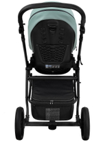 Детская коляска Roan Esso Кожа 3 в 1 с автокреслом Pituso Santiso Pro ESSK/214/1 Misti Mint/Grey/руч.Черный