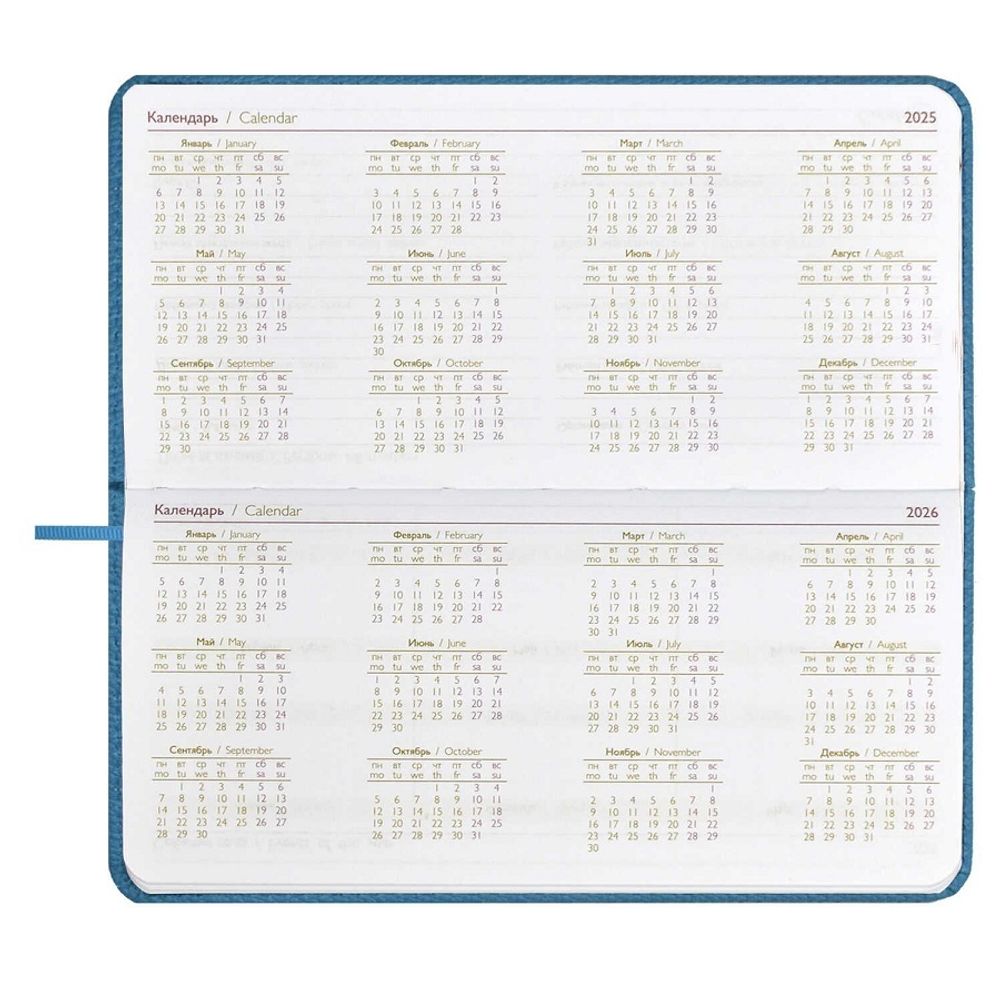 Планинг 2025г., Феникс+ Джут морская волна, 170*88мм, кож.зам, карманный, ляссе, 64л
