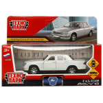 Модель ин. мет. "ГАЗ-31105 Волга" 12см, двери, багаж, белый, коробка 3110-12-WH (Технопарк)