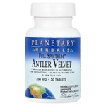 Planetary Herbals, Full Spectrum™, пантовый бархат, 30 таблеток (250 мг в 1 таблетке)